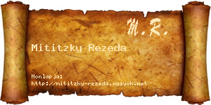 Mititzky Rezeda névjegykártya